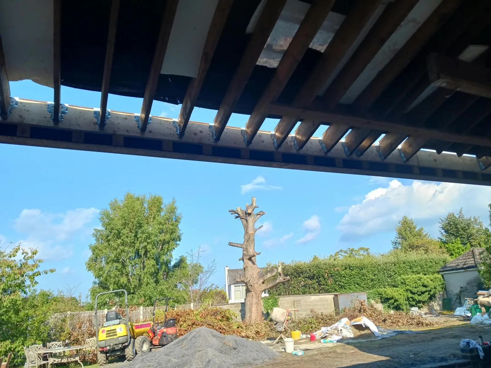 Extension roof joists